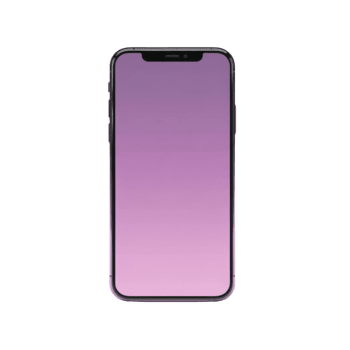 Smartphone with blank purple gradient screen, modern slim design, isolated on transparent background, digital device for technology, communication, and mobile app display, minimal and clean style png