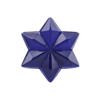 azul cristal estrella geométrico forma simétrico diseño lustroso superficie 3d representación resumen Arte decorativo objeto moderno estilo aislado en transparencia antecedentes elegante y sorprendentes png