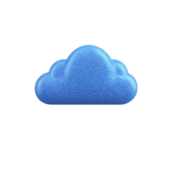 Blue cloud shape with soft texture, isolated on transparent background, evokes calm and creativity, ideal for digital, weather, or technology concepts png