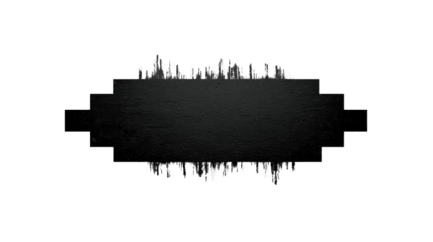 abstrakt svart ljudvåg silhuett med ojämn kanter, isolerat på transparent bakgrund, modern audio vågform design för musik, podcast, eller teknologi teman, kreativ och dynamisk visuell element png