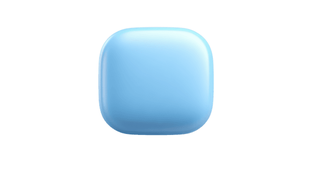 azul cuadrado icono 3d redondeado forma lustroso superficie aislado en transparente antecedentes moderno mínimo diseño suave color digital elemento alegre y limpiar estilo png