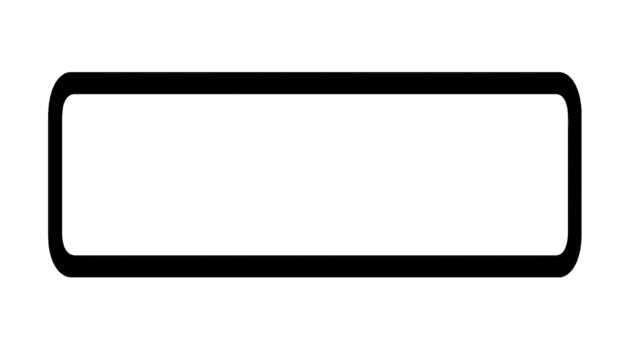 svart avrundad rektangel ram, enkel gräns design, isolerat på transparent bakgrund, minimal geometrisk form, modern översikt, tom mall för text eller grafisk, rena och neutral stil png