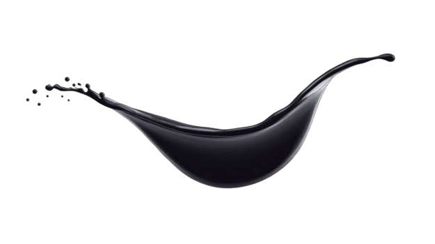 svart flytande stänk isolerat på transparent bakgrund dynamisk rörelse glansig textur abstrakt form lämplig för design reklam eller kreativ projekt png