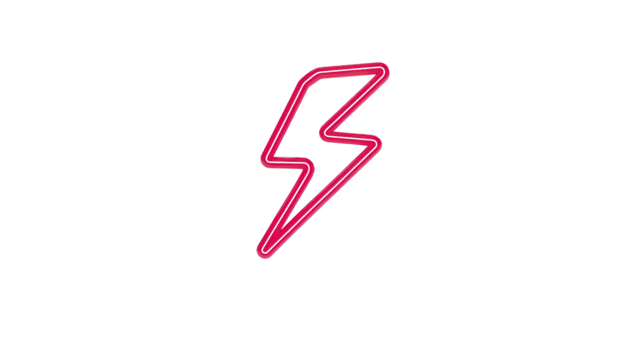 rosso fulmine bullone icona delineato nel neon stile isolato su trasparente sfondo simboleggiante energia elettricità energia velocità e dinamico movimento con moderno e grassetto design png