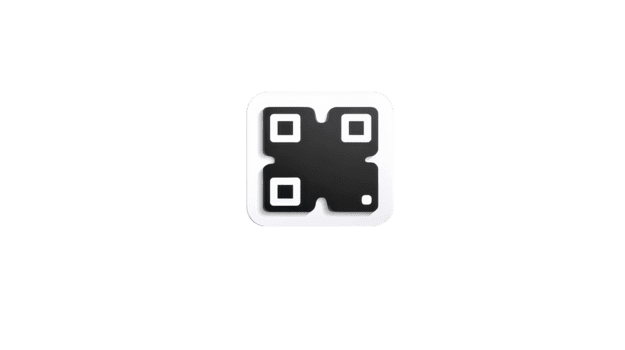 minimalista negro y blanco qr código icono con redondeado esquinas, aislado en sólido transparencia fondo, moderno digital estilo, sencillo y limpiar diseño png
