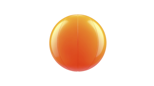 arancia palla lucido superficie il giro forma isolato su trasparenza sfondo vivace colore giocoso semplice design adatto per gli sport o ricreazione allegro umore minimalista stile png