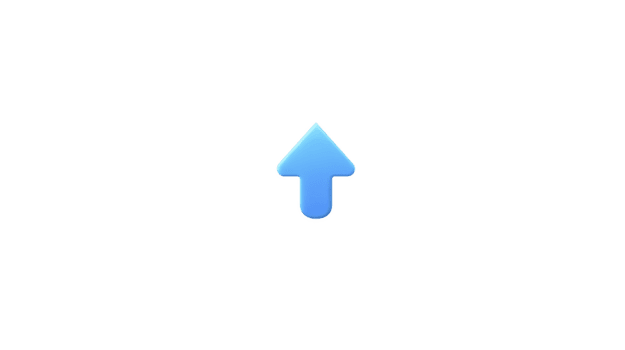 Blue arrow icon upward direction isolated on transparency background simple design digital symbol navigation pointer modern minimalistic clear style suitable for web or app interface png
