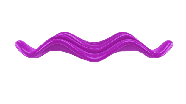 Purple wavy abstract shape, glossy texture, isolated on transparent background, modern design element, creative fluid form, vibrant color, suitable for digital art or graphic projects png