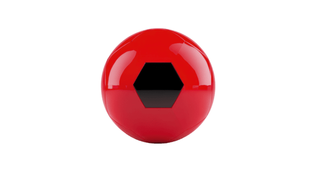 röd sfär med glansig yta och svart hexagonal öppning, modern minimalistisk design, isolerat på genomskinlighet bakgrund, trogen och abstrakt, lämplig för kreativ begrepp png