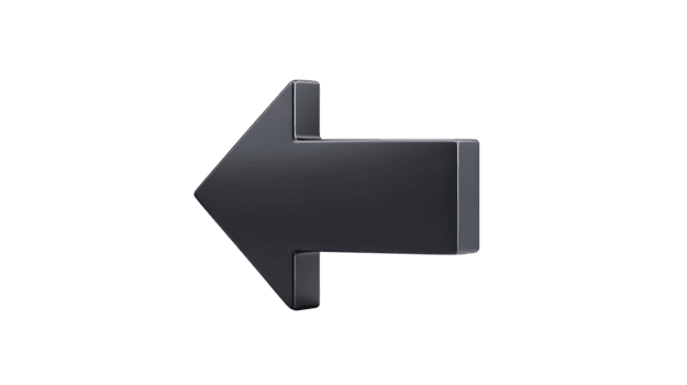 zwart links pijl icoon 3d stijl geïsoleerd Aan transparant achtergrond gebruikt voor navigatie richting koppel of web ontwerp modern en minimalistisch uiterlijk png