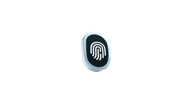 Fingerprint icon biometric security symbol digital authentication modern technology isolated on transparency background 3D button secure access identification password alternative innovation png