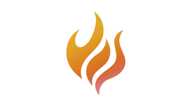 Abstract flame icon with smooth gradient orange and red tones, symbolizing energy, warmth, and creativity, perfect for modern design or branding concepts png