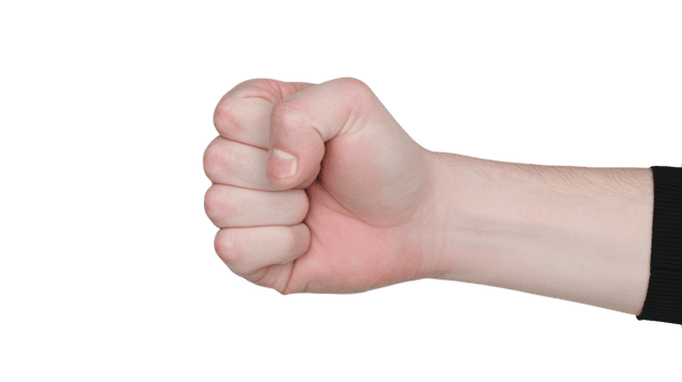 chiuso cazzotto mano gesto isolato su trasparenza sfondo mostrando forte determinato e assertivo emozione adatto per concetti di energia forza o protesta png