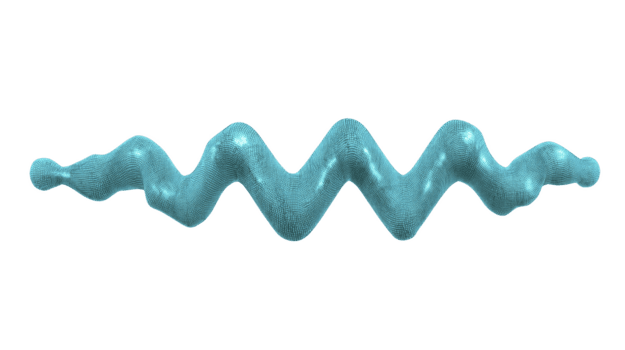 abstrakt blå vågig linje 3d framställa isolerat på transparent bakgrund modern digital konst slät textur trogen design kreativ dekoration dynamisk form vätska rörelse energisk stil png