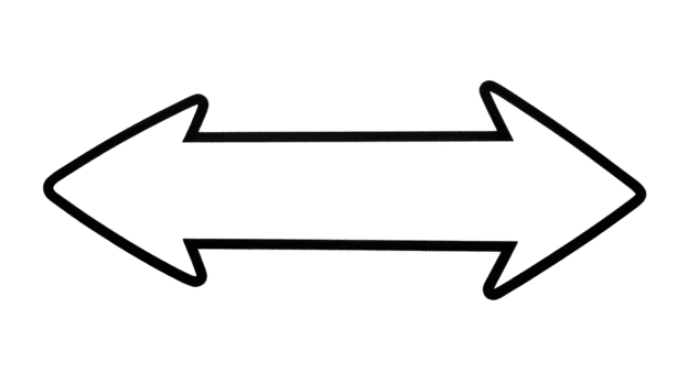 Double arrow black outline hand drawn style isolated on transparent background symbolizing direction choice navigation or decision simple and minimalistic design png