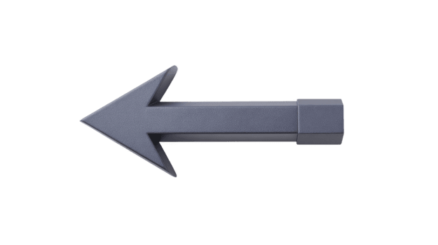 vänster pil 3d grå isolerat enkel geometrisk riktning navigering minimal modern på transparent bakgrund symbol för gränssnitt eller tecken rena och professionell se png