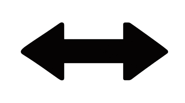 Double arrow icon black silhouette points left and right simple direction symbol isolated on transparent background used for navigation interface or infographic design png