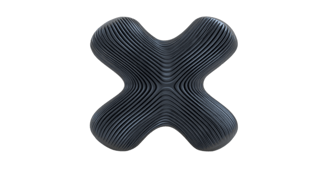 resumen negro X forma moderno 3d diseño suave curvo líneas futurista estilo simétrico modelo minimalista escultura creativo geométrico formar aislado en transparencia antecedentes png