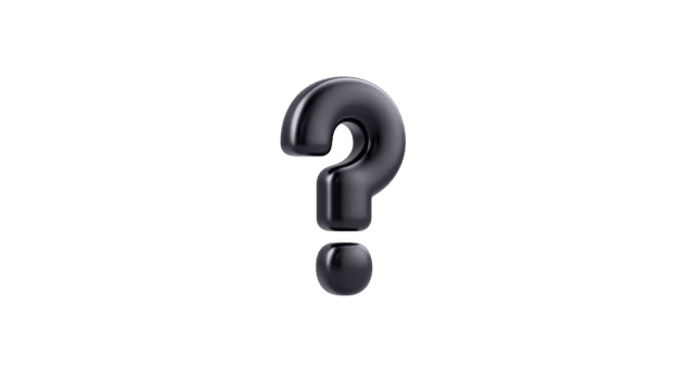 negro pregunta marca símbolo aislado en transparente antecedentes 3d representación moderno mínimo estilo misterio concepto curiosidad incertidumbre problema resolviendo negrita diseño digital gráfico elemento png