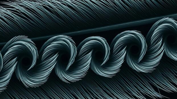 Macro Feather Barb Structure, Microscopic View of Barbs Intertwined in Swirls photo