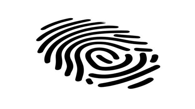 Fingerprint black icon biometric identification security personal identity digital access isolated on transparent background unique pattern technology authentication abstract design png