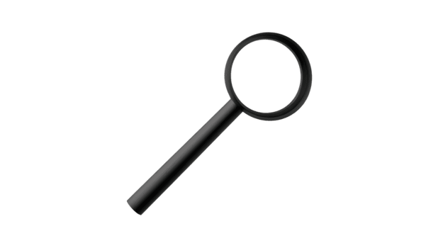 ingrandimento bicchiere nero maniglia isolato su trasparente sfondo semplice design ricerca attrezzo oggetto minimo stile curiosità indagine chiarezza messa a fuoco png