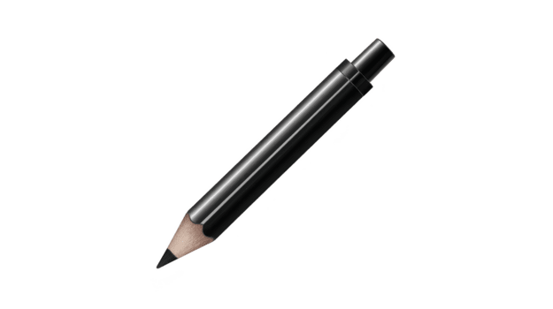 nero matita con acuto mancia e metallico clip, isolato su trasparente sfondo, ideale per ufficio, scuola, o creativo design progetti, veicolare semplicità e messa a fuoco png