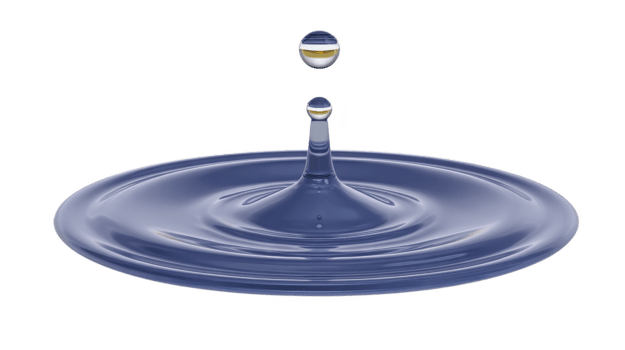 agua soltar chapoteo onda azul líquido limpiar aislado transparente reflexión crear calmante y refrescante escena con soltero agua gotita causando ondas en suave azul superficie png