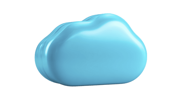 blu nube icona, 3d illustrazione, isolato su trasparente sfondo, simboleggiante tecnologia, dati Conservazione, e digitale comunicazione, con moderno e minimalista design png