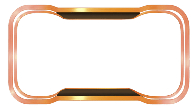 rame metallico telaio, rettangolare confine con arrotondato angoli, brillante riflessivo superficie, moderno stile, isolato trasparente sfondo, adatto per digitale disegno, elegante e lussuoso png