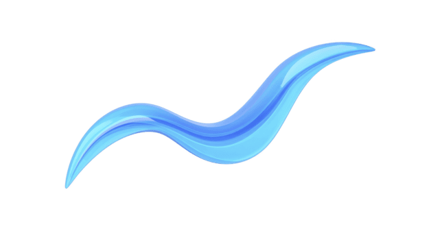 Blue wave abstract shape fluid design modern curve glossy element digital art isolated transparent background smooth line creative symbol dynamic motion. This abstract blue wave shape conveys png