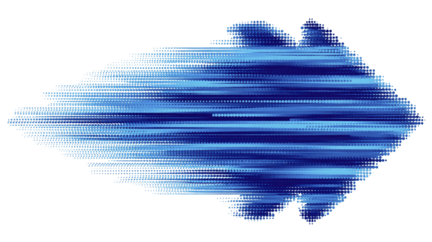 Abstract blue arrow with digital pixel effect, dynamic motion and futuristic style, symbolizing speed, direction, and technology innovation, suitable for modern business or tech concepts png