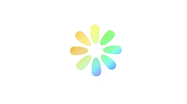 Colorful gradient loading icon, digital spinner symbol with soft rainbow hues on transparency background, representing waiting, progress, or buffering in modern user interface design png