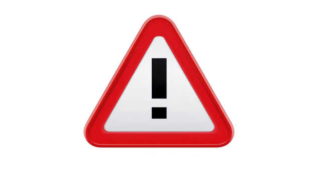 Red triangle warning sign with exclamation mark symbolizing caution alert or danger commonly used for safety hazard or attention messages isolated on transparency background png