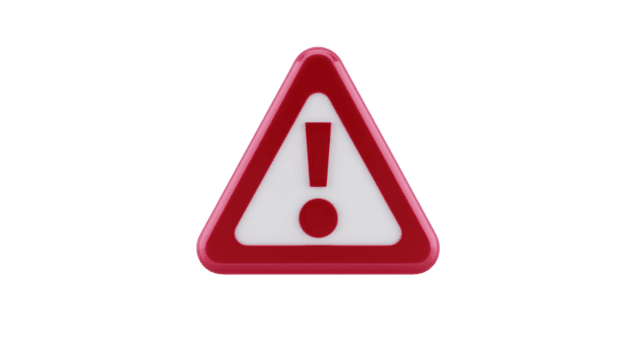 Red triangle warning sign with exclamation mark isolated on transparency background symbolizing caution alert or danger commonly used for safety hazard or attention messages png