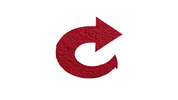 Red arrow circular arrow textured icon refresh symbol isolated on transparent background simple design direction navigation update modern style png