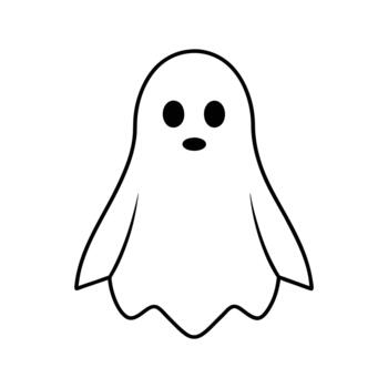 A line art icon of a ghost with a simple, classic shape vector