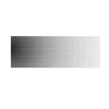 Halftone dot gradient pattern fading from dense black to white vector