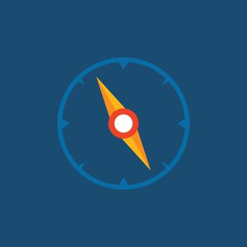 Simple magnetic compass showing a sense of finding the right direction. Perfect for mapping, exploration, and success concepts vector