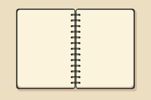 Open notebook with lined pages vector