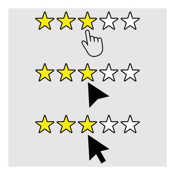 star rating icon with click symbol vector