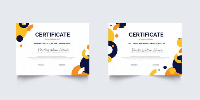 Set of geometric business Certificate of appreciation template frame border premium design. Certificate of Appreciation for business company vector