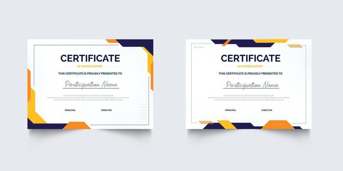 Set of geometric business Certificate of appreciation template frame border premium design. Certificate of Appreciation for business and education design. vector