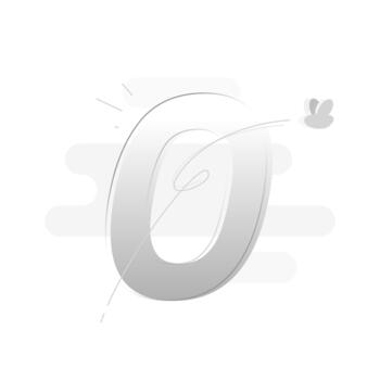 minimalist illustration silhouette of the number zero with a small flying fly. emptiness, absence, and humorous empty state. for UI empty screens, error pages, no data messages, nothingness value vector