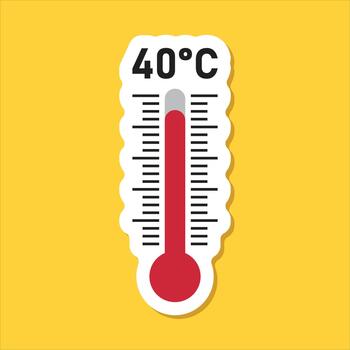 A thermometer with the word 40 c on it vector