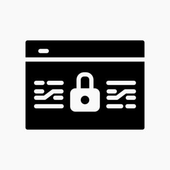 seguro sitio web icono en glifo estilo, usado a indicar cifrado hojeada, seguro acceso, y protegido web operaciones. vector