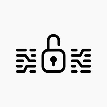 pago cifrado icono en línea estilo, representando seguro actas, fraude prevención, y cifrado pagos vector