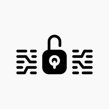 pago cifrado icono en glifo estilo, representando seguro actas, fraude prevención, y cifrado pagos vector