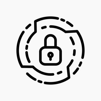 User Authentication icon in line style, showing identity verification and secure login functions for protected accounts. vector