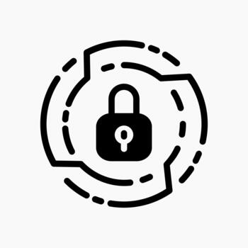 User Authentication icon in glyph style, showing identity verification and secure login functions for protected accounts. vector